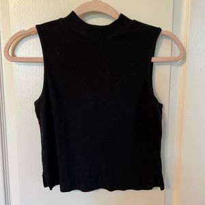Black High Neck Crop Top